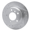 R1 91-99 BMW 323I Rear Left Drilled & Slotted Silver Brake Rotor