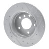 R1 91-99 BMW 323I Rear Left Drilled & Slotted Silver Brake Rotor