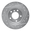 R1 91-99 BMW 323I Rear Left Drilled & Slotted Silver Brake Rotor