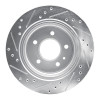R1 88-94 BMW 750IL Rear Right Drilled & Slotted Silver Brake Rotor