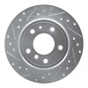 R1 89-95 BMW 535I Rear Left Drilled & Slotted Silver Brake Rotor