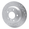 R1 89-95 BMW 535I Rear Left Drilled & Slotted Silver Brake Rotor