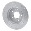 R1 89-95 BMW 535I Rear Left Drilled & Slotted Silver Brake Rotor
