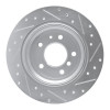 R1 89-95 BMW 535I Rear Left Drilled & Slotted Silver Brake Rotor