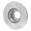 R1 89-95 BMW 525IT Front Left Drilled & Slotted Silver Brake Rotor