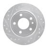 R1 87-92 BMW 735I Rear Left Drilled & Slotted Silver Brake Rotor