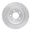 R1 87-92 BMW 735I Rear Left Drilled & Slotted Silver Brake Rotor