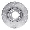 R1 87-95 BMW 735IL Front Left Drilled & Slotted Silver Brake Rotor