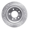 R1 81-86 BMW 733I Rear Right Drilled & Slotted Silver Brake Rotor