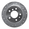 R1 81-86 BMW 733I Rear Left Drilled & Slotted Silver Brake Rotor