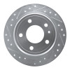 R1 82-89 BMW 633CSI Rear Left Drilled & Slotted Silver Brake Rotor