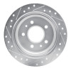 R1 82-89 BMW 528E Rear Right Drilled & Slotted Silver Brake Rotor