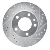 R1 82-89 BMW 535I Front Right Drilled & Slotted Silver Brake Rotor