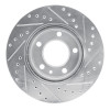 R1 82-89 BMW 535I Front Left Drilled & Slotted Silver Brake Rotor