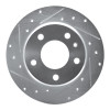 R1 78-81 BMW 733I Rear Left Drilled & Slotted Silver Brake Rotor