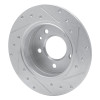 R1 78-81 BMW 733I Rear Left Drilled & Slotted Silver Brake Rotor