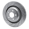 R1 05-23 Chrysler 300 Rear Left Drilled & Slotted Silver Brake Rotor