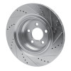 R1 05-23 Chrysler 300 Rear Left Drilled & Slotted Silver Brake Rotor