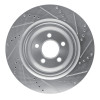 R1 05-23 Chrysler 300 Rear Left Drilled & Slotted Silver Brake Rotor