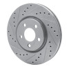 R1 03-09 Chrysler PT Cruiser Front Left Drilled & Slotted Silver Brake Rotor