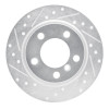 R1 11-16 Mini Cooper Paceman Rear Left Drilled & Slotted Silver Brake Rotor