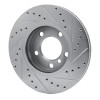 R1 11-16 Mini Cooper Paceman Front Left Drilled & Slotted Silver Brake Rotor