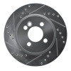 R1 02-08 Mini Cooper (Excl Clubman) Front Left Drilled & Slotted Silver Brake Rotor