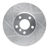R1 07-19 BMW X5 Front Left Drilled & Slotted Silver Brake Rotor