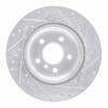 R1 07-19 BMW X6 Rear Left Drilled & Slotted Silver Brake Rotor