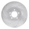 R1 04-10 BMW 530I Front Right Drilled & Slotted Silver Brake Rotor