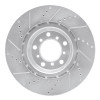 R1 01-06 BMW M3 Left Front Drilled & Slotted Silver Brake Rotor