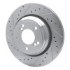 R1 00-06 BMW M5 Rear Left Drilled & Slotted Silver Brake Rotor