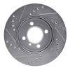 R1 84-91 BMW 325 Front Right Drilled & Slotted Silver Brake Rotor