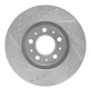 R1 95-04 Volvo 960 Front Right Drilled & Slotted Silver Brake Rotor