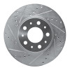 R1 95-04 Volvo S70 Front Left Drilled & Slotted Silver Brake Rotor