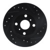 R1 88-92 Geo Prizm Front Left Drilled & Slotted Black Brake Rotor