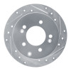 R1 10-13 Kia Forte5 Rear Right Drilled & Slotted Silver Brake Rotor