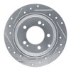 R1 10-13 Kia Forte5 Rear Right Drilled & Slotted Silver Brake Rotor