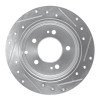 R1 10-13 Kia Forte5 Rear Left Drilled & Slotted Silver Brake Rotor