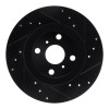R1 87-92 Geo Prizm Front Left Drilled & Slotted Black Brake Rotor