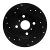 R1 85-86 Toyota MR2 Rear Right Drilled & Slotted Black Brake Rotor