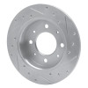 R1 04-09 Kia Spectra5 Rear Left Drilled & Slotted Silver Brake Rotor