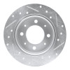 R1 04-09 Kia Spectra5 Rear Left Drilled & Slotted Silver Brake Rotor