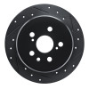 R1 86-93 Lexus ES250 Rear Right Drilled & Slotted Black Brake Rotor