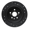 R1 86-93 Lexus ES250 Rear Left Drilled & Slotted Black Brake Rotor