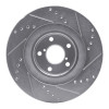 R1 01-08 Saab 9-2X Front Left Drilled & Slotted Silver Brake Rotor