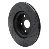 R1 86-92 Toyota Supra Front Left Drilled & Slotted Black Brake Rotor