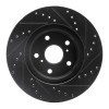 R1 86-92 Toyota Supra Front Left Drilled & Slotted Black Brake Rotor