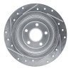 R1 00-06 Subaru Legacy Rear Right Drilled & Slotted Silver Brake Rotor