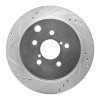 R1 14-18 Subaru Forester Rear Left Drilled & Slotted Silver Brake Rotor